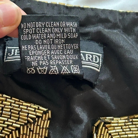 Vintage Jessica Howard Metallic Black Gold Beaded Silk Jacket Women's Medium - Picture 5 of 13